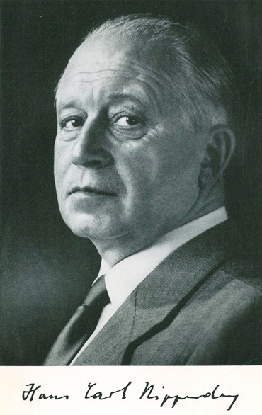 Hans Carl Nipperdey (Bild: Dietz/Hueck/Reinhardt, Fs. Nipperdey, München 1955/Institut für Arbeits- und Wirtschaftsrecht Universität zu Köln)